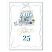 コケットパリジャンカフェフランスのブルーテーブル番号 テーブルナンバー (正面)