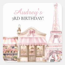 コケットパリパフランスのリシアンカフェ誕生日 スクエアシール