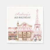コケットパリパフランスのリシアンカフェ誕生日 スタンダードカクテルナプキン (正面)