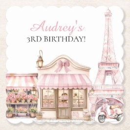 コケットパリパフランスのリシアンカフェ誕生日 ペーパーコースター