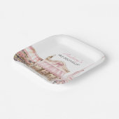 コケットパリパフランスのリシアンカフェ誕生日 ペーパープレート (傾斜あり)