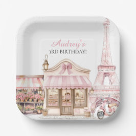 コケットパリパフランスのリシアンカフェ誕生日 ペーパープレート