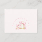 コケットパンプキンガールおむつラッフル エンクロージャーカード (裏面)