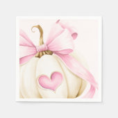 コケットパンプキンピンクベビーシャワー スタンダードカクテルナプキン (正面)