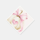 コケットパンプキンピンクベビーシャワー スタンダードカクテルナプキン (角)