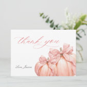 コケットパンプキンピンクボウ赤ちゃんシャワーありがとうCa サンキューカード (スタンド正面)