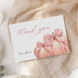 コケットパンプキンピンクボウ赤ちゃんシャワーありがとうCa サンキューカード