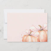 コケットパンプキンピンクボウ赤ちゃんシャワー サンキューカード (裏面)