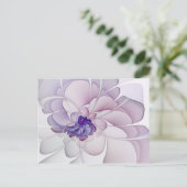 コケットパープル抽象芸術フラワー ポストカード (スタンド正面)