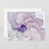 コケットパープル抽象芸術フラワー ポストカード (正面/裏面)