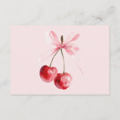 コケットピンクさくらんぼベビーシャワーベビー本 エンクロージャーカード (裏面)
