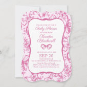 コケットピンクのトイレ ベビーシャワー招待状 招待状 (正面)