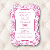 コケットピンクのトイレ ベビーシャワー招待状 招待状