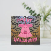 コケットピンクの幽霊 ハッピーハロウィン デジタルアート カード (スタンド正面)