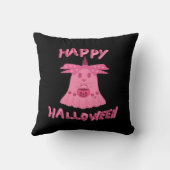コケットピンクの幽霊 ハッピーハロウィン デジタルアート クッション (裏面)