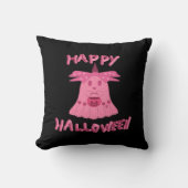 コケットピンクの幽霊 ハッピーハロウィン デジタルアート クッション (正面)