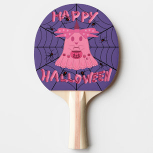 コケットピンクの幽霊 ハッピーハロウィン デジタルアート 卓球ラケット