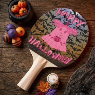 コケットピンクの幽霊 ハッピーハロウィン デジタルアート 卓球ラケット