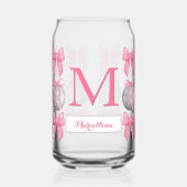 コケットピンクの弓とディスコのボール彼女のためのギフト ガラス缶 (左)