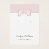 コケットピンクの弓イヤリングディスプレイカード (正面)