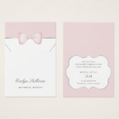 コケットピンクの弓ネックレス表示カード (正面&裏面)