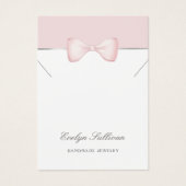 コケットピンクの弓ネックレス表示カード (正面)