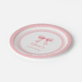 コケットピンクウォーターカラーボウ1st誕生日 ペーパープレート (アングル)