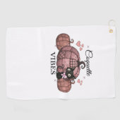 コケットピンクカボチャ猫オーバーサイズTシャツ ゴルフタオル (横)
