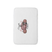 コケットピンクカボチャ猫オーバーサイズTシャツ バスマット (正面縦)