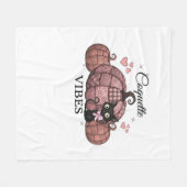 コケットピンクカボチャ猫オーバーサイズTシャツ フリースブランケット (正面(横))