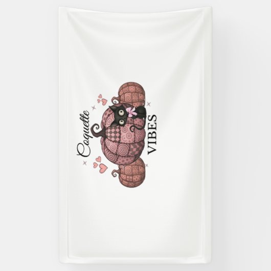 コケットピンクカボチャ猫オーバーサイズTシャツ 横断幕 (縦)