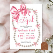 コケットピンクガールベビーシャワー招待状 招待状