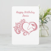 コケットピンクハートホースガールフェミニンエレガント シーズンカード (スタンド正面)