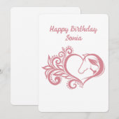 コケットピンクハートホースガールフェミニンエレガント シーズンカード (正面/裏面)