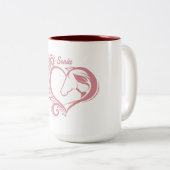 コケットピンクハートホースガールフェミニンエレガント ツートーンマグカップ (正面右)