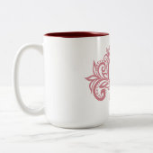 コケットピンクハートホースガールフェミニンエレガント ツートーンマグカップ (左)