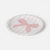 コケットピンクバレリナボウ誕生日 ペーパープレート (アングル)