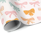 コケットピンクパステル弓 ラッピングペーパー (ロールコーナー)