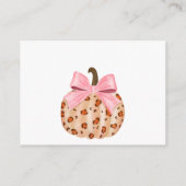 コケットピンクパンプキンボウベビーおむつラッフル エンクロージャーカード (裏面)