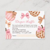 コケットピンクパンプキンボウベビーおむつラッフル エンクロージャーカード (正面)