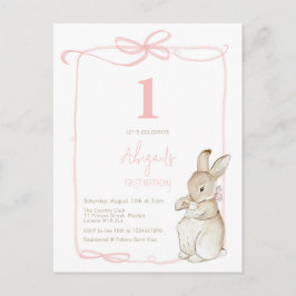 コケットピンクピーターザラビットガール1st誕生日 ポストカード