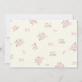 コケットピンクフローラボウ誕生日フォト招待状 招待状 (裏面)