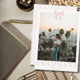 コケットピンクホワイトボウ卒業発表 招待状