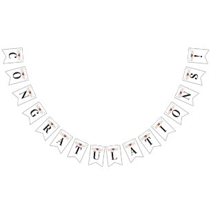 コケットピンクボウおめでとう  卒業 バンティングフラッグ