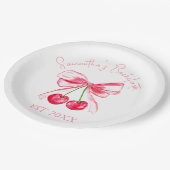 コケットピンクボウさくらんぼバチェロレッテ ペーパープレート (アングル)