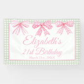 コケットピンクボウとセージ・ギンガム21歳の誕生日 横断幕 (横)