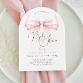 コケットピンクボウアーチベイビーシャワー招待状 招待状
