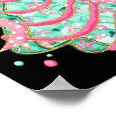 コケットピンクボウクリスマスツリーケーキクリス名門私立校風のス ポスター (角)