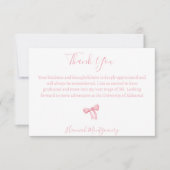 コケットピンクボウサンキューカード ノートカード (正面)