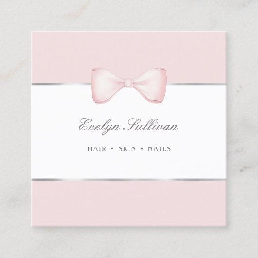 コケットピンクボウスクウェア名刺 スクエア名刺 (正面)